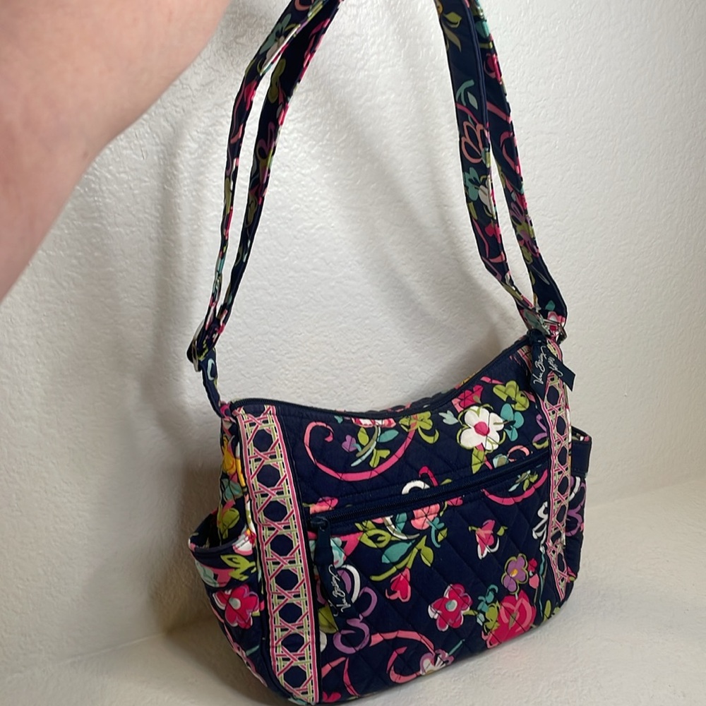 Vera Bradley Ribbons Navy Floral Crossbody Boho bag - Picture 4 of 11